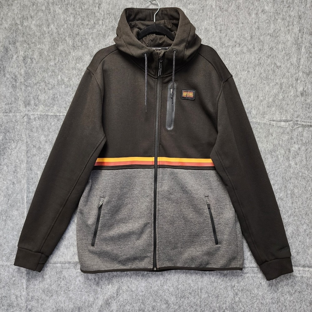 Rip Curl Anti-Series Departed Fleece Jacket Men XXL (Fits as Slim XL) Black Gray - Picture 3 of 7